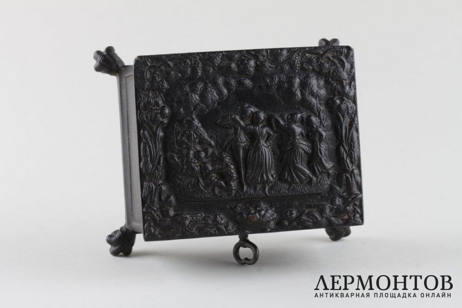 Шкатулка Сельский праздник. СССР, Каслинский чугунолитейный завод, 1957 г. Чугун.