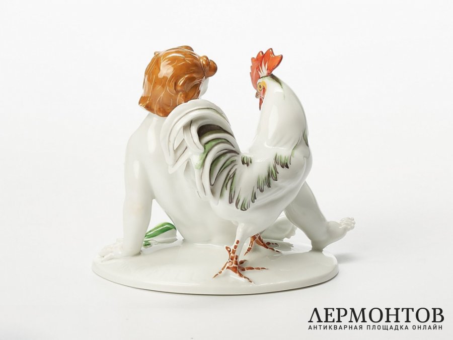 Статуэтка «Путти с петухом». Фарфор, Rosenthal, Германия, 1924 год
