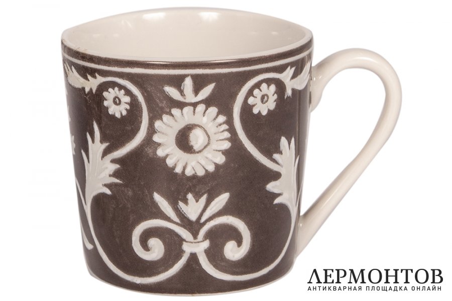 Кофейная пара с декором. Франция, коллекция Renaissance, кон. 20 в. Фарфор.