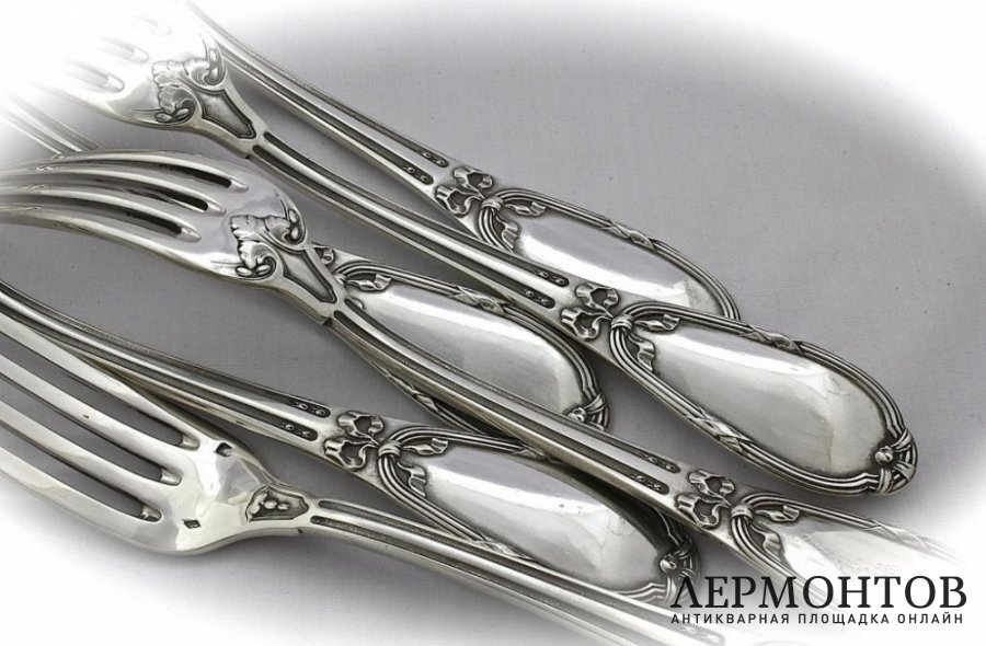 Столовый набор на 6 персон. Серебро 950. Франция