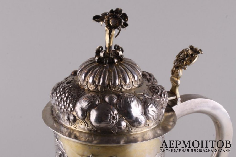 Пивная кружка. Серебро 800 пробы. Германия, Posen, к.19 века.