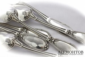 Столовый набор на 6 персон. Серебро 950. Франция