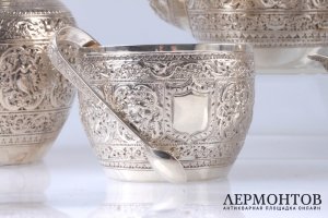 Чайный сервиз J. Hall. Серебро 925. Шотландия