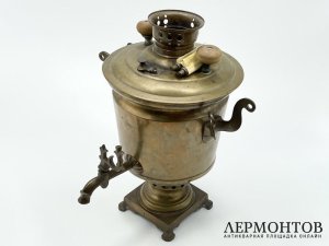 Самовар. Россия, Тула, Алекс. Маликов, 19 век. Латунь.
