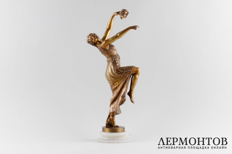 Скульптура Танец с маской. Joe Descomps. Бронза, золочение. Франция, 1920-е гг.