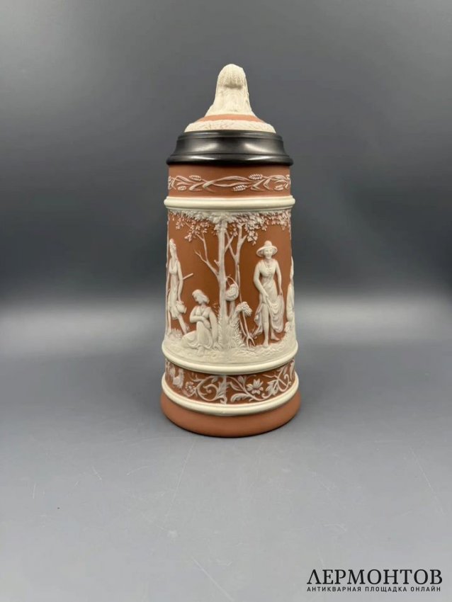 Пивная кружка «Лето». Каменная масса, олово, Villeroy & Boch, Германия, 1978 год