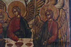 Икона Троица. Дерево, левкас, темпера. Российская империя, XIX век.
