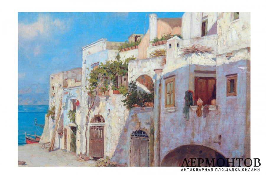 Картина. Неизвестный художник, Рыбаки в Неаполе. Конец XIX-начало XX вв.