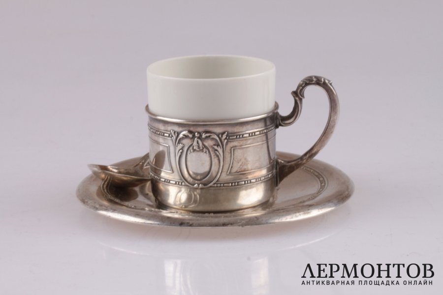 Кофейный набор на 6 персон. Серебро 800. Италия