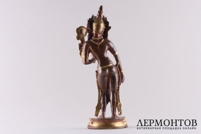 Скульптура Танцовщица Апсара. Бронза. Камбоджа, конец XIX - начало ХХ века