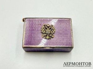 Миниатюрная шкатулка коробочка. Россия, рубеж 19-20 вв. Серебро 88 пробы, эмаль.