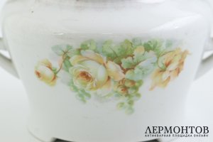 Сахарница Розы. Российская Империя, Товарищество Кузнецова, 1889-1917 гг. Фарфор.