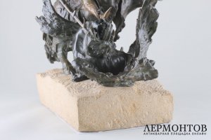 Скульптура Георгий Победоносец. Франция, 19 век. Бронза, кость.