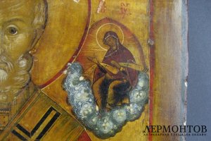 Образ Святого Николая Чудотворца. Дерево, левкас, темпера.  Россия, XIХ век.