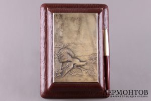 Блокнот настольный с ручкой. Серебро 875. СССР, 1927-1955 гг.