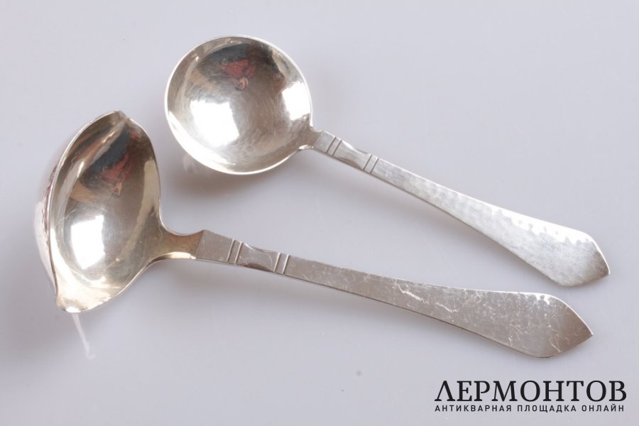 Столовый сервиз на 14 персон. Georg Jensen. Серебро 925 пробы. Дания