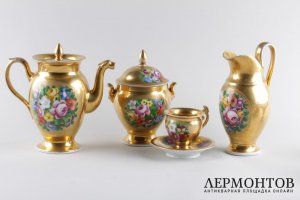 Чайный, кофейный сервиз на 6 персон. Фарфор. Европа.
