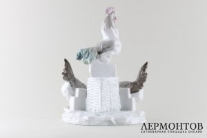Статуэтка Петух и две курицы. Фарфор.  Фабрика Karl Ens, Германия, 1900-1918 гг.