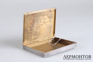 Визитница Свидание. Серебро 84 пробы. Россия, после 1908 г.