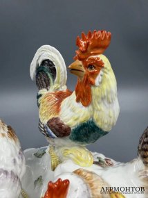 Скульптурная группа «Птичий двор». Фарфор, роспись, Meissen, И. И. Кендлер, Германия