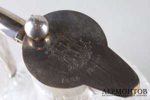 Графин. Серебро 800 пробы, хрусталь. Германия, H.Schapek, начало 20 века.
