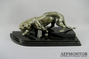 Скульптура Львица. Шпиатр, мрамор. Европа, XIX век.