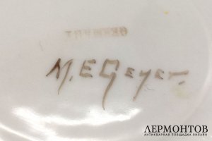 Чайная пара Маки. Фарфор, роспись. Германия, M.E. Geyer, 1-я половина ХХ века.