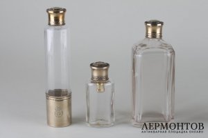 Набор парфюмерный Sormani. Серебро 950 пробы, стекло. Франция. XIX в.