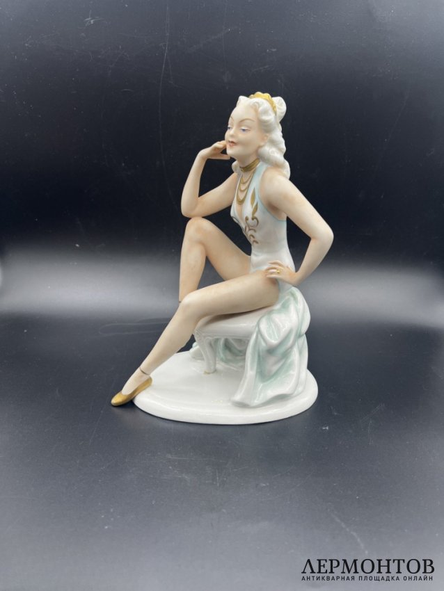 Статуэтка «Балерина». Фарфор, роспись, Unterweissbach, Германия, 1950–1960-е годы
