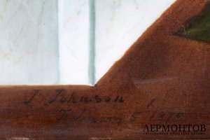 Пласт Натюрморт с ананасом. Фарфор, живопись. Европа,19 век. 
