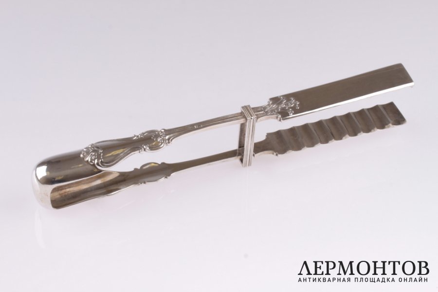 Сервировочные щипцы. Брагин. Серебро 84. Российская империя