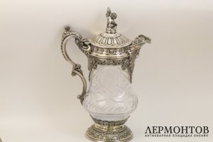 Декантер. Серебро 925, хрусталь. Португалия. Topazio