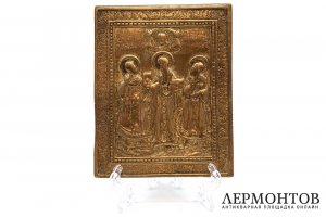 Икона Святители Василий Великий, Григорий Богослов и Иоанн Златоуст. Россия, 19 век.