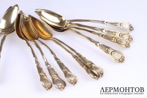 Набор чайных ложек. Серебро 800. Франция