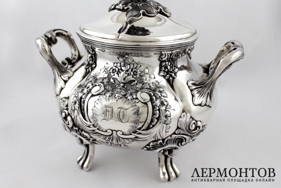 Сахарница Debain et Flament. Серебро 950 пробы. Франция, XIX в.
