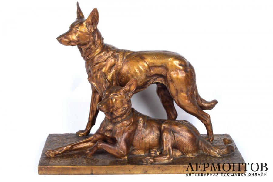 Скульптура Овчарки. Франция, Париж, 1900-е гг. Бронза.