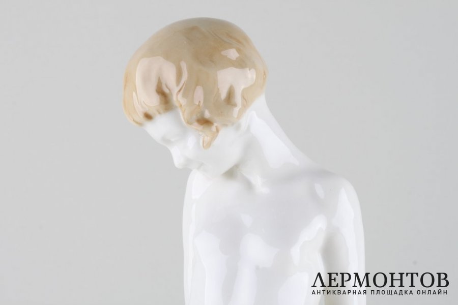 Девушка с борзой, Знакомство. Фарфор, ар-деко. Германия, Хутченройтер, 1955-68