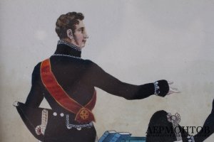 Герои Отечественной войны 1812 года. Акварель. В раме XIX века. Российкая империя.