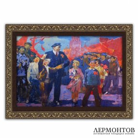 Картина Ленин на параде. 1972 год. СССР