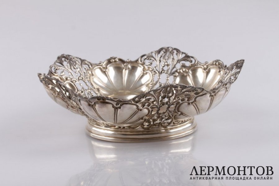 Ваза ажурная. Серебро 875 пробы. Европа