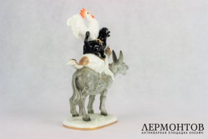 Статуэтка. БРЕМЕНСКИЕ МУЗЫКАНТЫ. HUTSCHENREUTHER, Фарфор. ГЕРМАНИЯ, ВТОР. ПОЛ. 20 В.