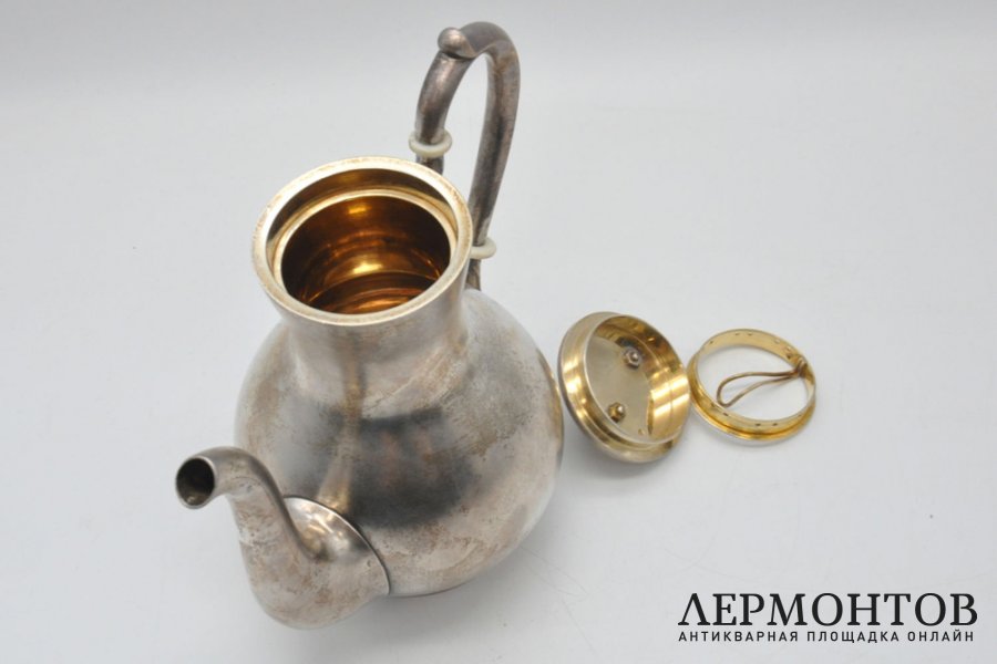 Чайник заварочный. Серебро 84 пробы. Российская империя, Овчинников, 1893 год.