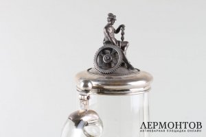 Декоративная пивная кружка с фигурой Меркурия на крышке. Германия, сер. 20 в. 800 пр.