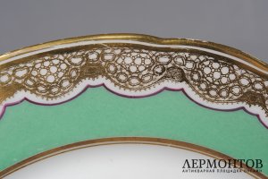 Парные декоративные настенные тарелки с розами. Франция, частная фарфоровая ман-ра.