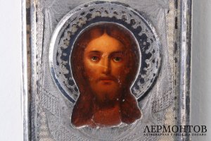 Иконка Спас Нерукотворный. Серебро 84 пробы. Россия, Москва, посл. четв. XIX в.
