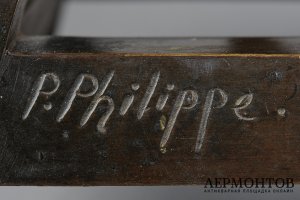 Скульптура Обнаженная с кошкой на плече. Франция, автор Paul Philippe, 1920-1930-е г.