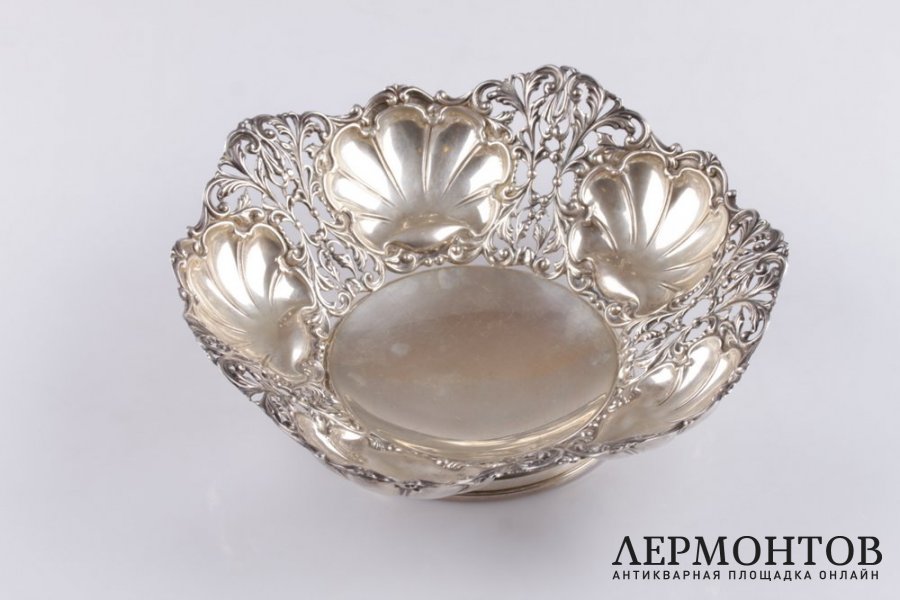 Ваза ажурная. Серебро 875 пробы. Европа
