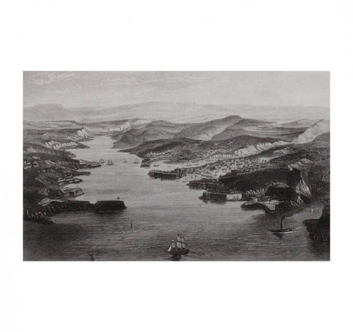 Гравюра. Севастополь перед осадой. Гравер Шройдер. Париж, 1857 год.