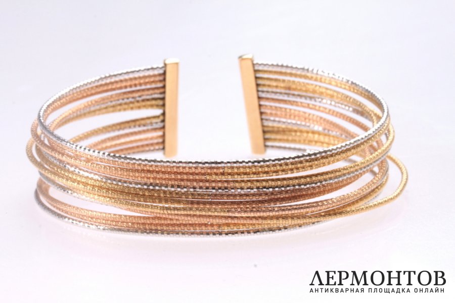 Браслет BRIGATO. Золото Multi-Tone 750. Италия.