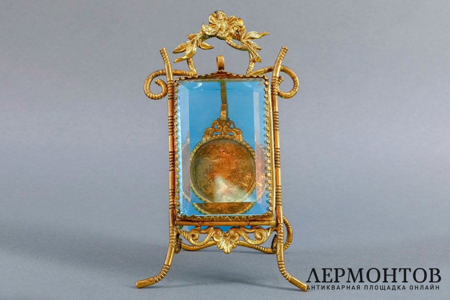 Подчасник, рамка для фото. Стекло, латунь. Европа, 1880-1900е гг.